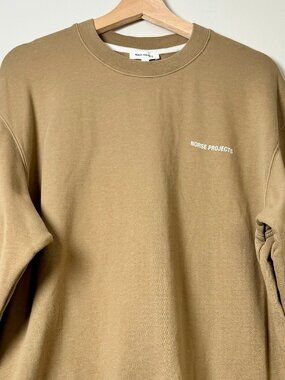 Norse Projects Arne Logo Sweatshirt Utility Khaki Relaxed Fit XL